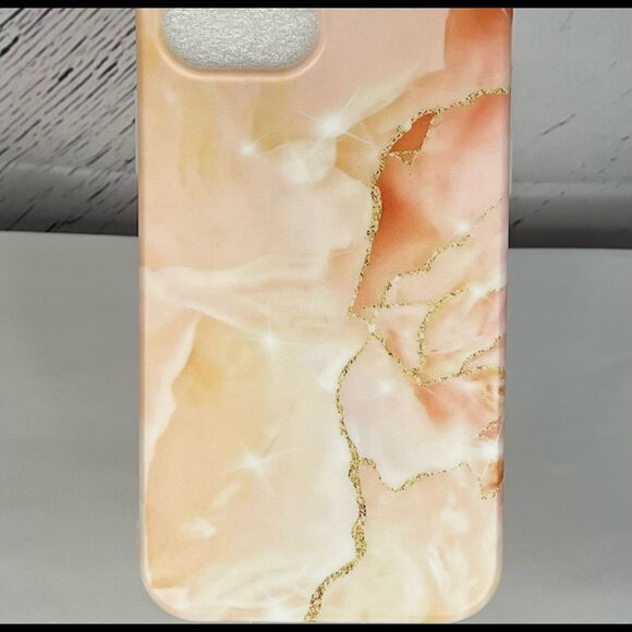 Matte Marble Look 12 Pro Max Case- Peach/Coral Color - Picture 3 of 4